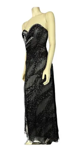 Terani Couture TERANI sweetheart strapless silk gown formal beads & jewels size 8