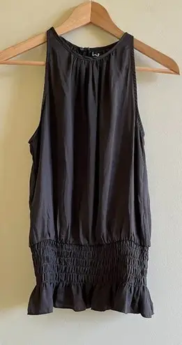 Lulus Dark Brown Tank Blouse Romantic Top Womens Size S Key Hole Back Ruched