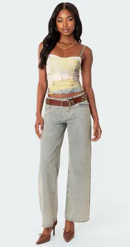 Edikted Picture Perfect Lace Bra Top with famous George Seurat painting medium