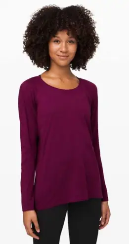 Lululemon Women's Long Sleeve Plum Top. Size
