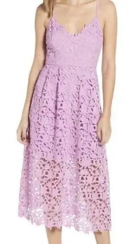 ASTR  the Label Lace A Line Midi Dress Size Medium Purple