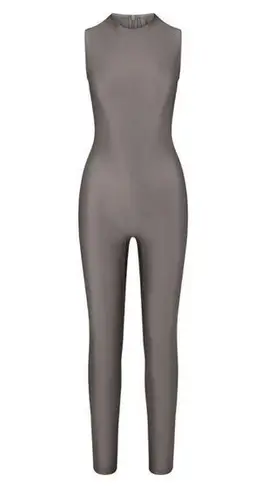 SKIMS NTW shine spandex jersey catsuit - Gray Chalk