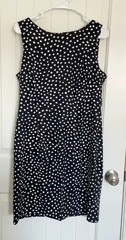 AB Studio NWOT | AB Studio women’s black polka dotted sleeveless zip dress — size 12