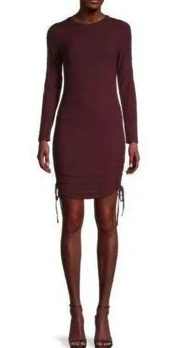 BB Dakota  Steve Madden Burgundy Ruched Ribbed Bodycon Dress Women's Size Medium