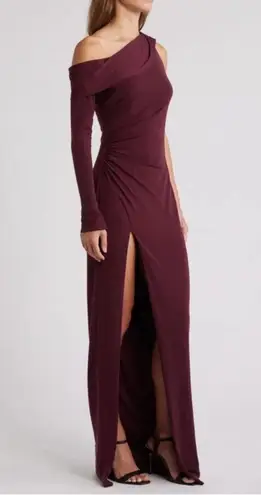 Katie May Mojave Single Long Sleeve Gown in Sangria