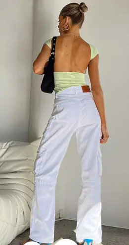 Princess Polly White Cargo Pants