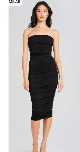 NWT Ser.o.ya Martha Strapless Midi Dress Black Sz XS $295