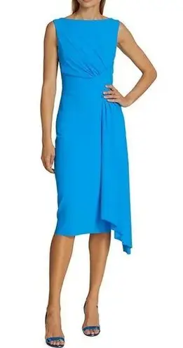 Chiara Boni La Petite Robe Cinthia Drape Front Sheath Dress Blue
