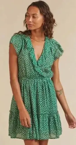 Trovata Birds of Paradis NWT Green Marcella Lawn Dot Dress Size Large