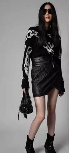 Zadig & Voltaire Leather Julipe Skirt in Black