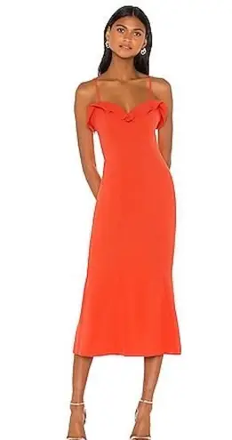 Likely Johnna Sweetheart Neckline Midi Dress Size 0 Orange Cocktail Wedding