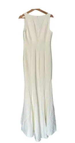 Likely White Hil Lo Gown 6 Sleeveless Formal Crepe Dress