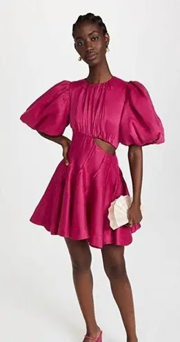 AJE Admiration Asymmetric Mini Dress, Fuchsia, Size AUS 6 US 2, $425 Pink