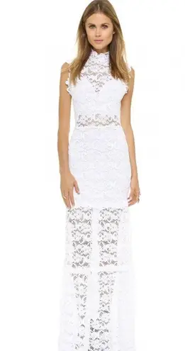 Nightcap NWT Dixie Lace Sheer Cutout Maxi in White Stretch Dress 3 / M $495