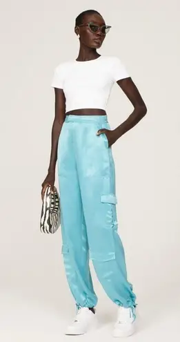 Rtr sz4 Nicholas Nori Pants silky cargo street wear style Y2K solid blue loose Size 4
