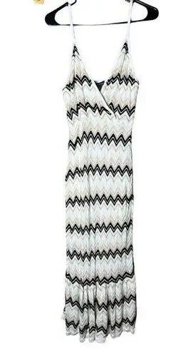 Vintage Scoop Y2K Chevron Print Sleeveless Sweater Dress Size XXL Tan