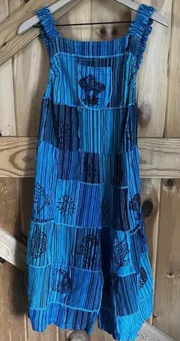 NWT Ananta Romper Woman's L/XL Patchwork Teal Blue Black Pockets Boho Hippie Size undefined