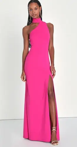 Pink Asymmetrical Open Back Gown Size L