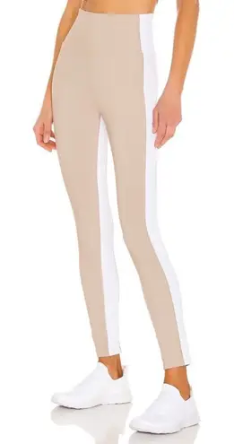 Beach Riot Ribbed Colorblock Athletic Workout Leggings Tan White Neutral Size XL
