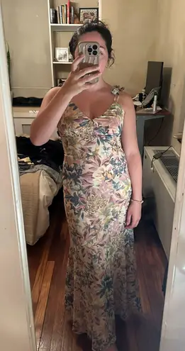 Melrose and Market Floral Printed Maxi Dress with Tie Straps