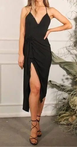 Katie May NEW Ringleader black halter deep v neck line knee length Dress Size S