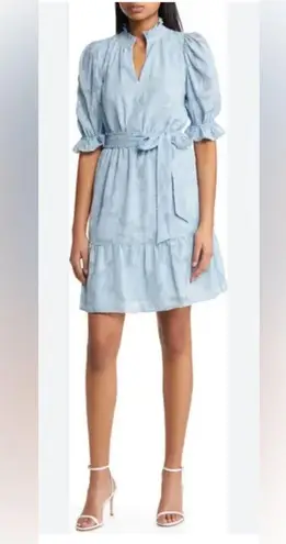 Eliza J Floral Jacquard Belted Dress, Size 12, $138