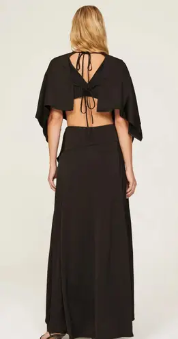 3.1 Phillip Lim Black Satin Cutout Keyhole Gala Formal Maxi Dress Size 2