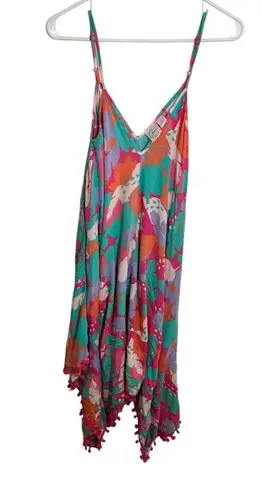 Goa Beachwear by Japna Cover Up Dress Neon Geometric XL Pink