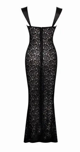 Miss Circle Veronica Black Lace Maxi Dress Sleeveless Dark Romantic Women’s XXS