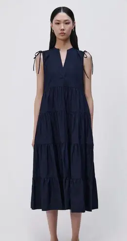 Jonathan Simkhai Atlanta Tiered Midi Dress Blue