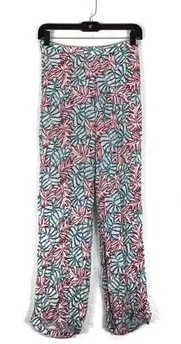 ONIA Mila Wide Leg Palazzo Leaf Print Boho Pants