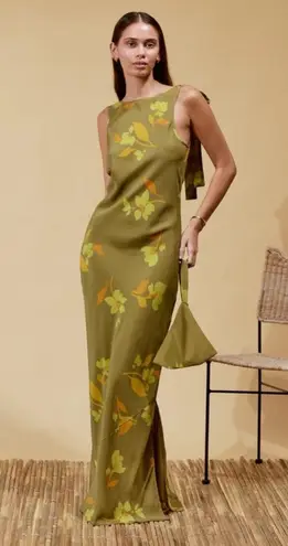 SOLEIL SOLEIL INES DRESS TULIP HAZEL SILK Green