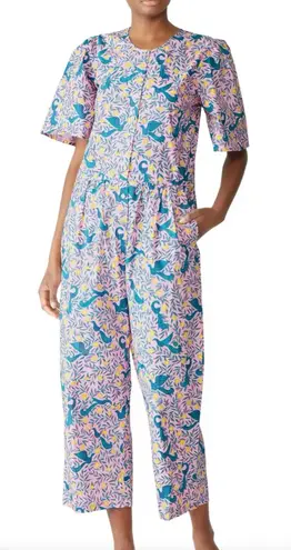 BANJANAN Bird Aileen Jumpsuit Shortsleeved Cotton Size Small Blue