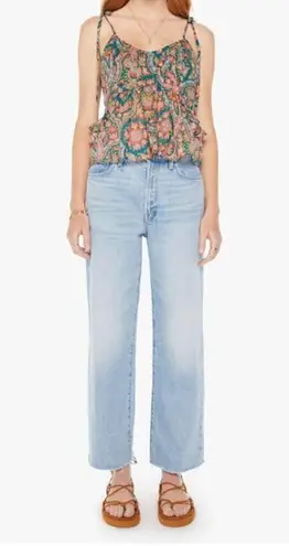 #31 NWT MOTHER Denim The Roam Free Tank in Under The Rug Green Size M