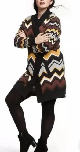 Missoni For Target Womens Medium Geometric Zigzag Long Cardigan Sweater Striped
