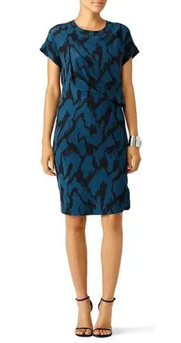 by Malene Birger Bellatrix Harluna Silk Short Sleeve Dress Women's Size 42 US 12 Blue