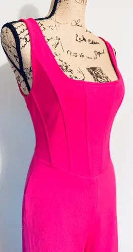 Crystal Sky Corset Top Hot Pink Jumpsuit