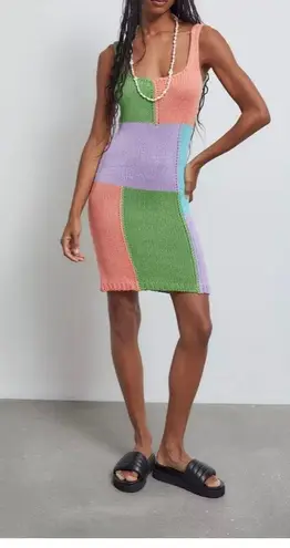 Urban Outfitters UO Kelsie Knit Colorblock Mini Dress