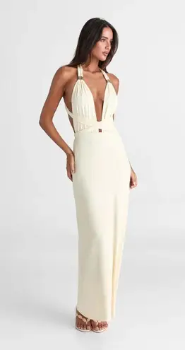 NEW Sasha Therese Mira Maxi Long Dress Sleeveless Butter Yellow Small S NWT