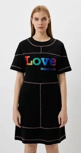 Love moschino Knit Dress Black Rainbow Graphic