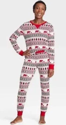 Wondershop Winter Cabin Fair Isle Print PJ Pajama Set NEW Size Large Red