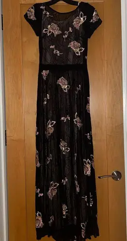 Miss Selfridge Lace And Floral Embellished Maxi Dress