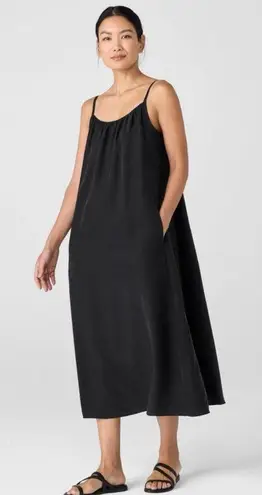 Eileen Fisher Washed Silk Cami midi Dress NEW