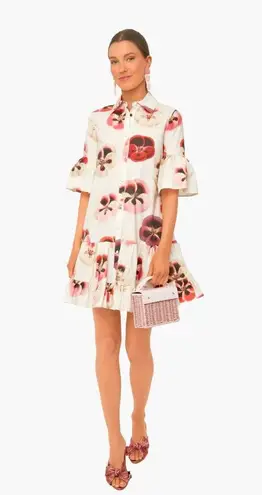 NWT La Double J Choux in Pansy Floral Cotton Mini Shirt Dress XL $760