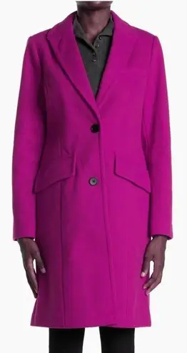 Bcbg MAXAZRIA Full Length Pea Coat Raspberry Size L NEW