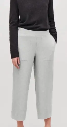 COS Cashmere Blend Pull On Wide Leg Crop Pants Sweatpants Grey Size XS