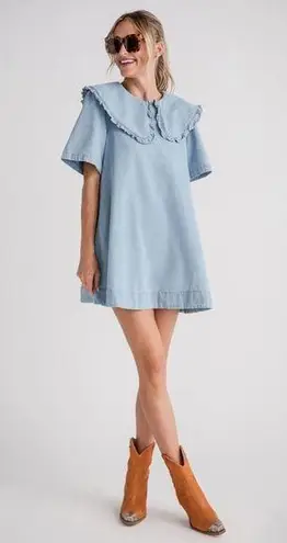 Evereve Mable Peter Pan Collar Denim Dress small