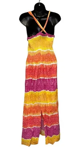 Handmade Multicolor Spaghetti Strap Maxi Dress