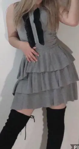 Twelve By Twelve tiered knit dress grey size M