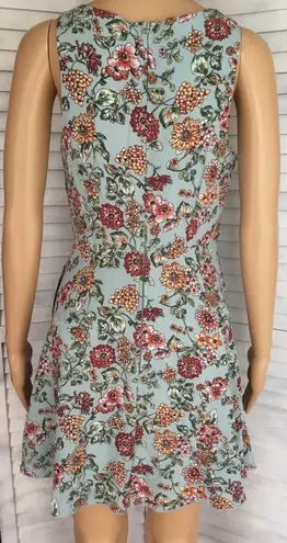 Turquoise Floral Dress, Size 3/4 Blue
